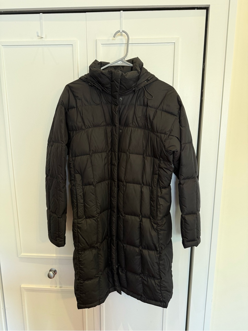 The North Face Black Long Puffer Coat with Hood